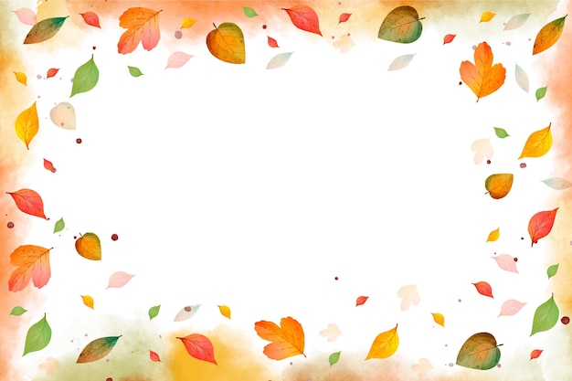 Free vector watercolor leaves falling background