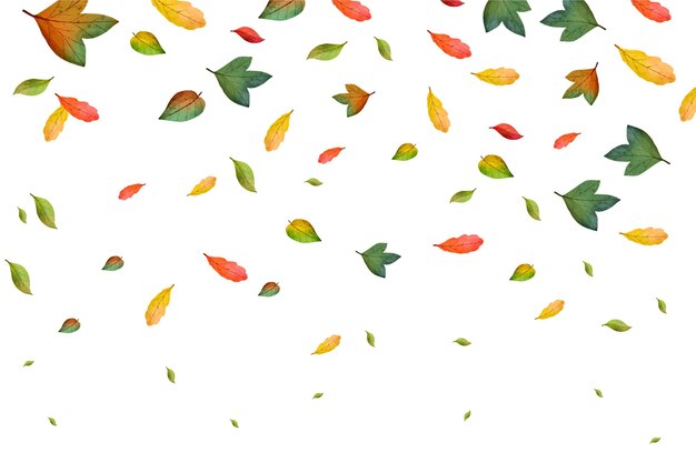 Watercolor leaves falling