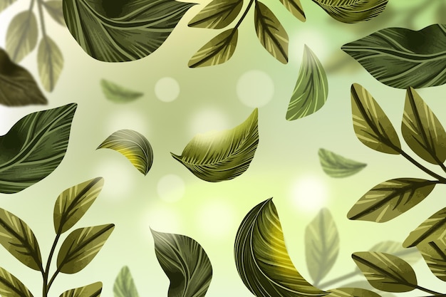 Бесплатное векторное изображение Акварельные листья падают