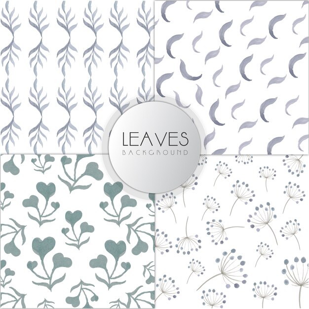 Watercolor leaves pattern background