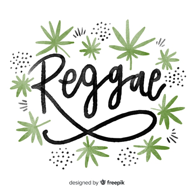 Free vector watercolor leaves reggae background