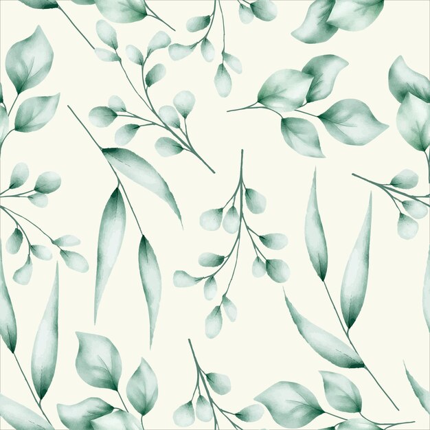 акварель листья бесшовные модели дизайна