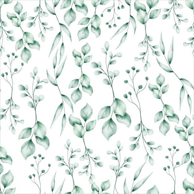 watercolor leaves seamless pattern design