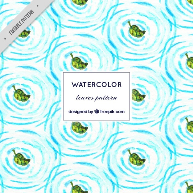 Free vector watercolor leaves in the water pattern