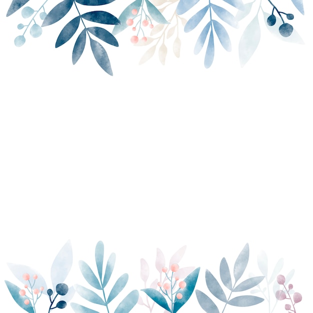 Free vector watercolor leaves with copy space design