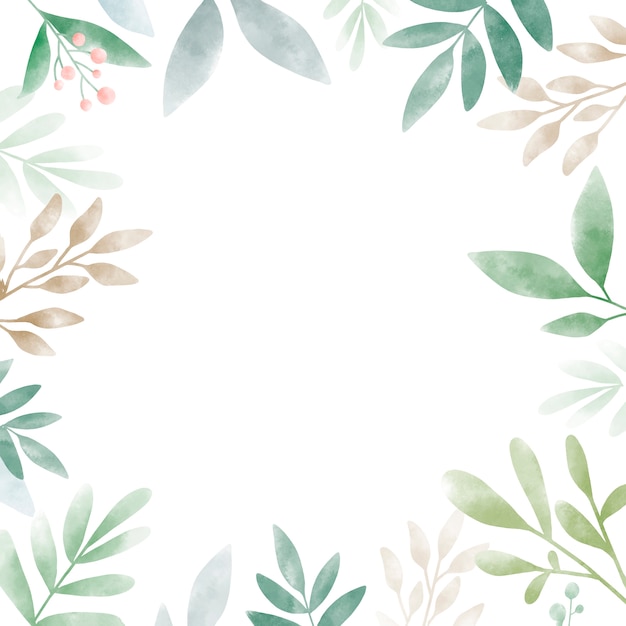 Watercolor leaves with copy space design