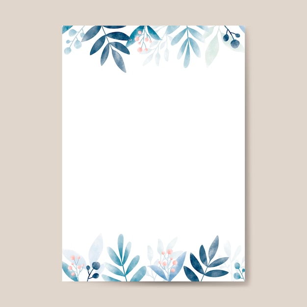 Free vector watercolor leaves with copy space design