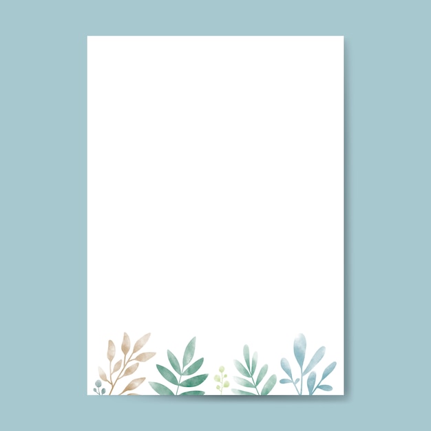 Watercolor leaves with copy space design