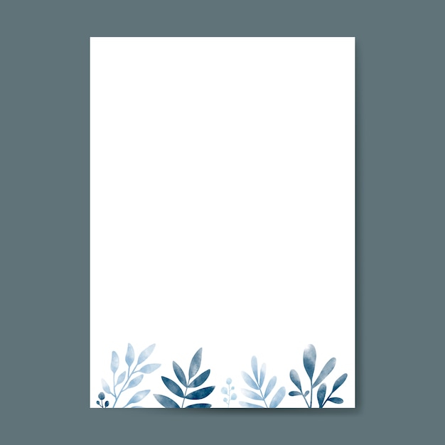 Vettore gratuito foglie di acquerello con design dello spazio della copia