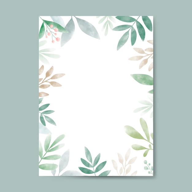 Free vector watercolor leaves with copy space design