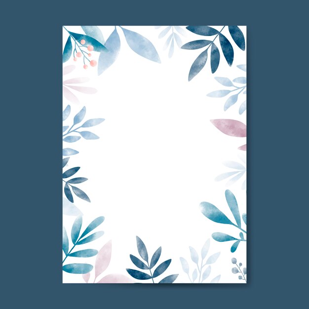 Watercolor leaves with copy space design