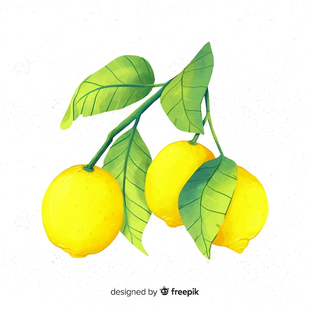 Бесплатное векторное изображение Акварель лимонный фон