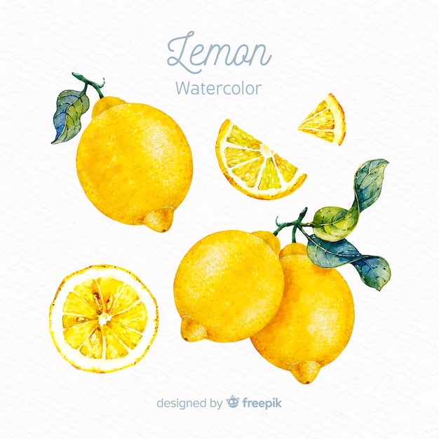 Watercolor lemon 