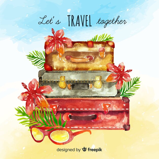 Watercolor lettering travel