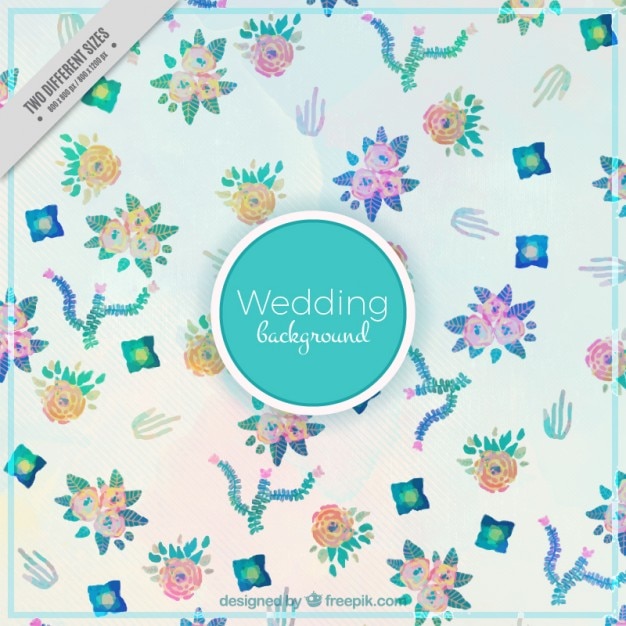 Free vector watercolor little flowers wedding background