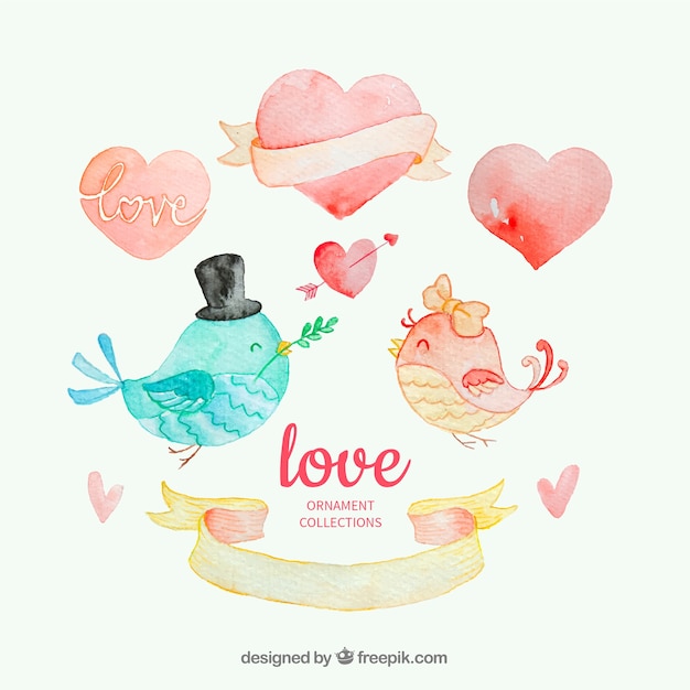 Free vector watercolor love background