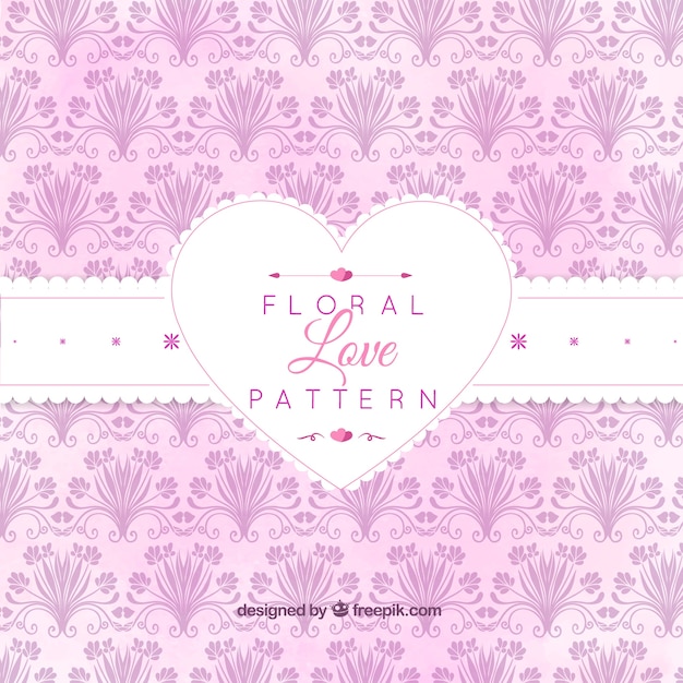 Free vector watercolor love floral pattern