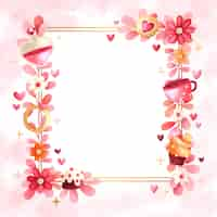 Free vector watercolor love photo frame template