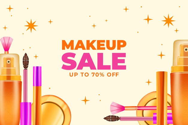 Watercolor makeup artist sale background with discount