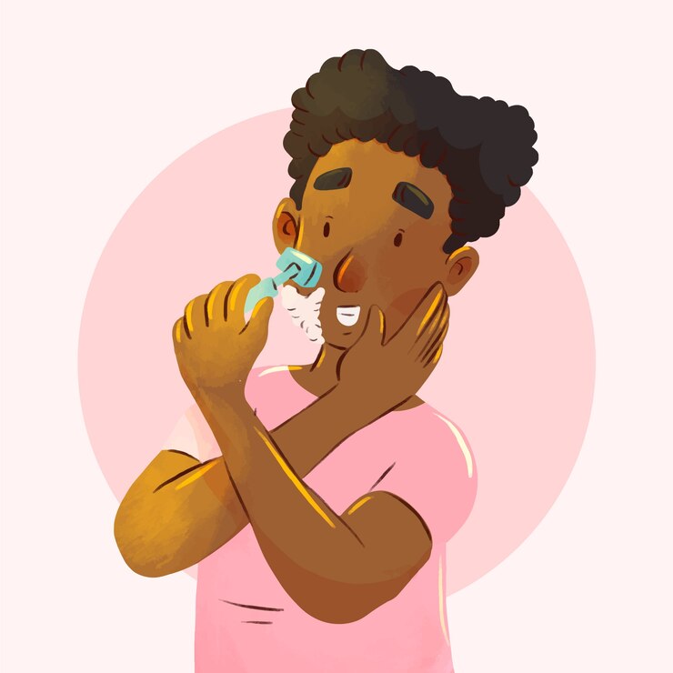 Free Vector watercolor man shaving illustration