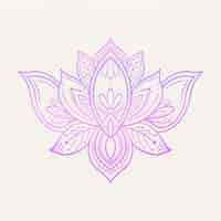 Free vector watercolor mandala lotus flower drawing