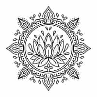 Free vector watercolor mandala lotus flower drawing