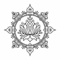 Free vector watercolor mandala lotus flower drawing