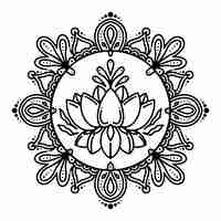 Free vector watercolor mandala lotus flower drawing