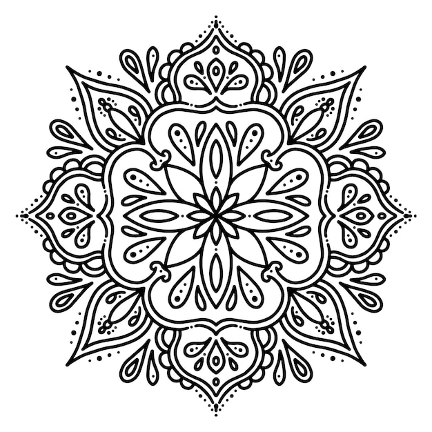 Free vector watercolor mandala lotus flower drawing