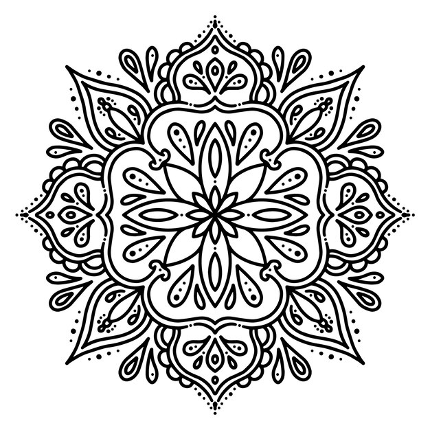 Watercolor mandala lotus flower drawing
