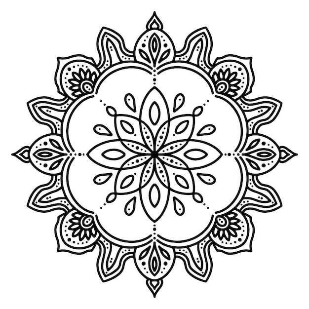 Watercolor mandala lotus flower drawing