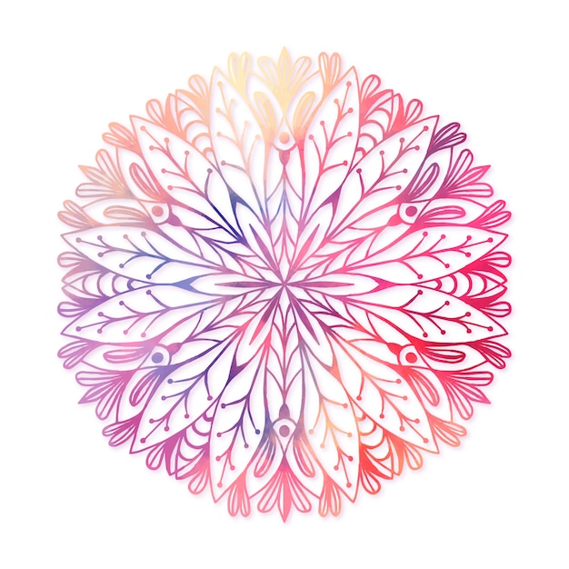 Watercolor mandala lotus flower drawing