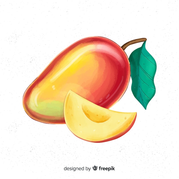 Vettore gratuito illustrazione acquerello mango