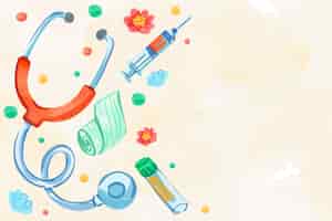 Free vector watercolor medical background