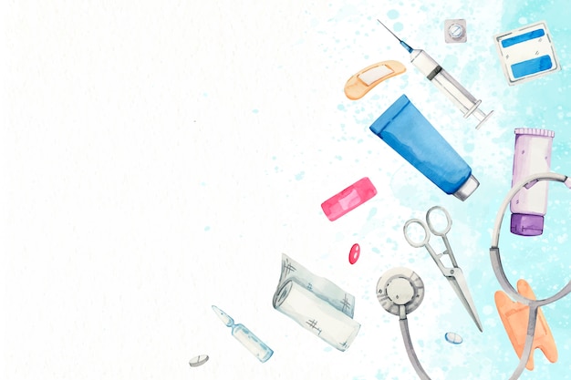 Free vector watercolor medical background