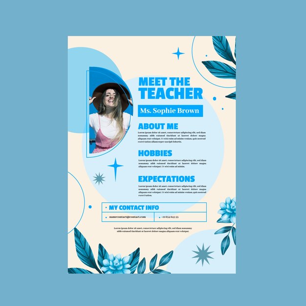 Watercolor meet the teacher template