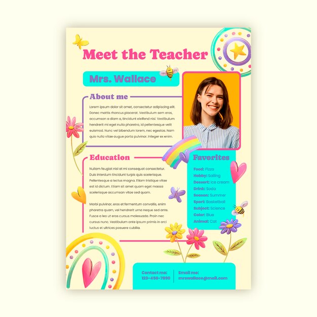 Watercolor meet the teacher template
