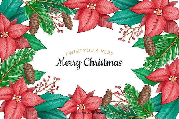 Watercolor merry christmas background