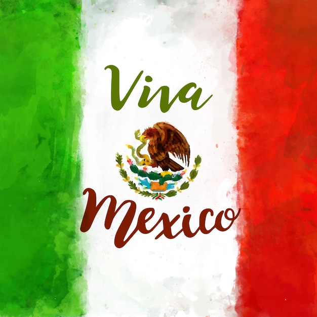 Watercolor mexic independence day background