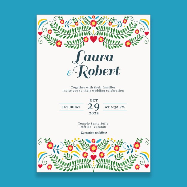 Watercolor mexican wedding invitation