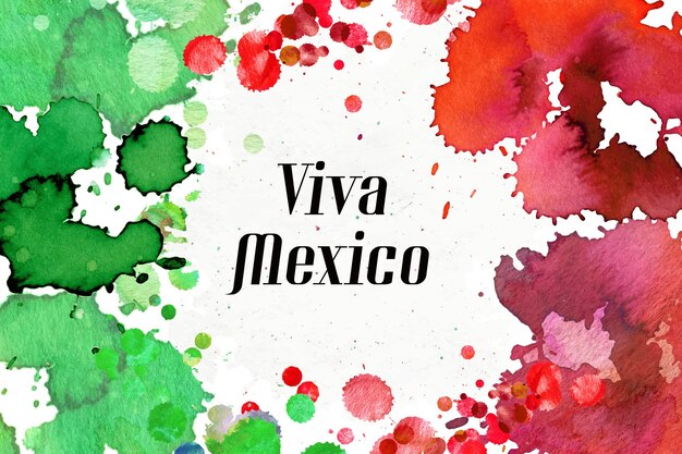 Watercolor mexico independence day concept