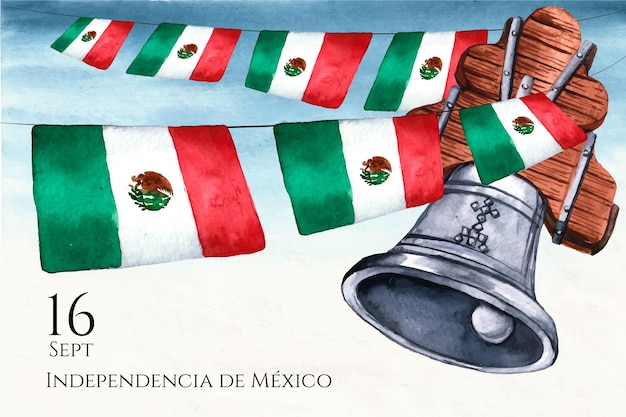 수채화 멕시코 독립 기념일