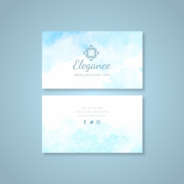 Watercolor minimal business card