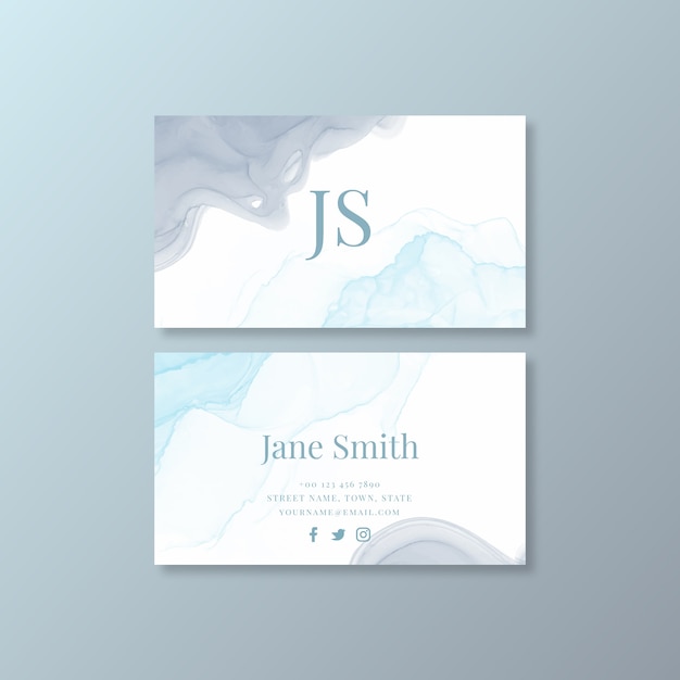 Watercolor minimal business card