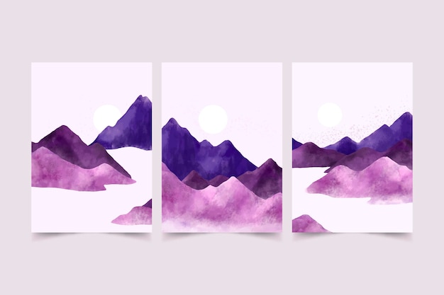 Watercolor minimal landscape cover collection