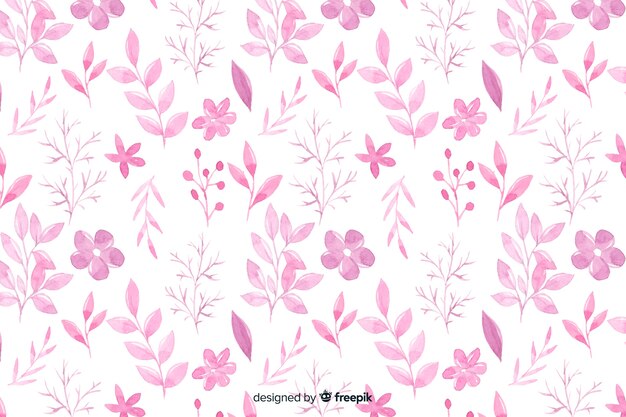 Watercolor monochromatic floral background