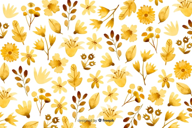 Free vector watercolor monochromatic floral background