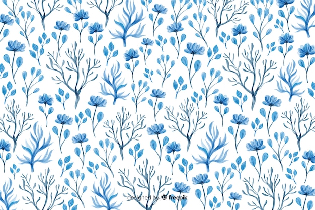 Free vector watercolor monochromatic floral background