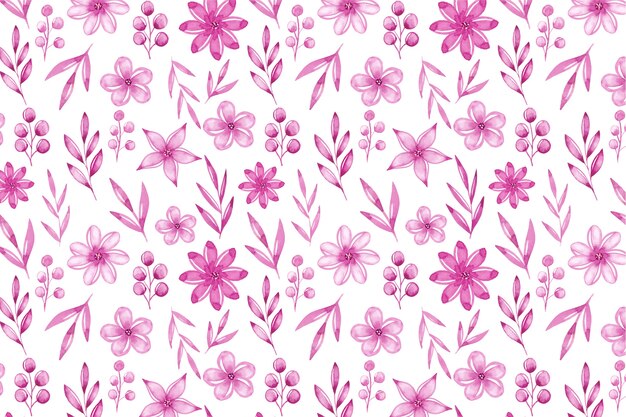 Watercolor monochromatic floral background