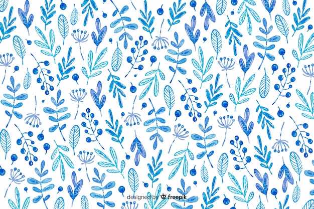 Watercolor monochromatic floral background